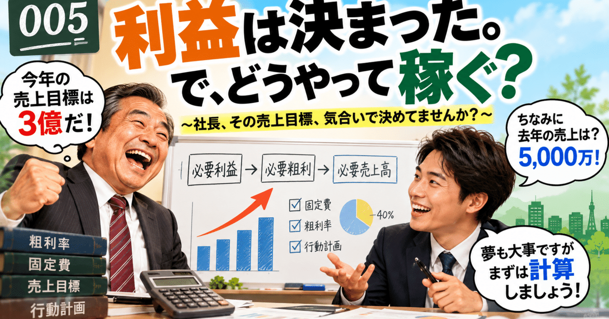 005｜利益は決まった。で、どうやって稼ぐ？の見出し画像